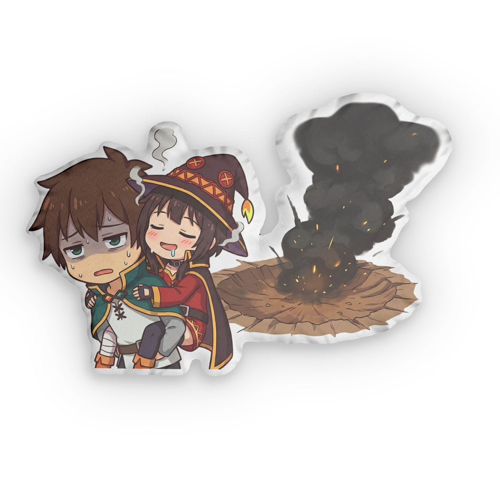 Chibi Kazuma and Megumin Custom Shaped Pillow — Cozy Anime Mage & Hero Plush Decor