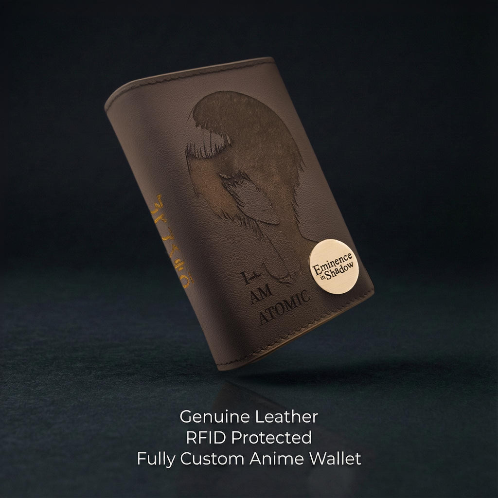 Custom Laser Engraved Leather Wallet - Anime Inspired Personalization - RFID Protected Genuine Leather