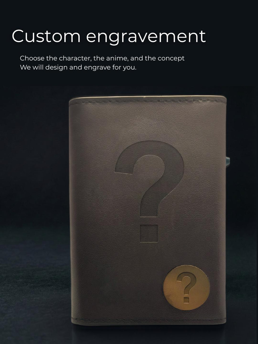 Custom Laser Engraved Leather Wallet - Anime Inspired Personalization - RFID Protected Genuine Leather